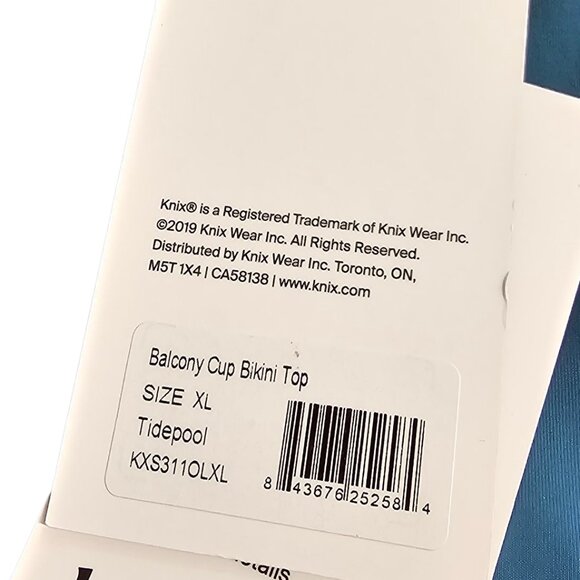 Knix Balcony Cup Bikini Top, Tidepool, Tie Back, Size XL 38A-DD - Picture 4 of 8